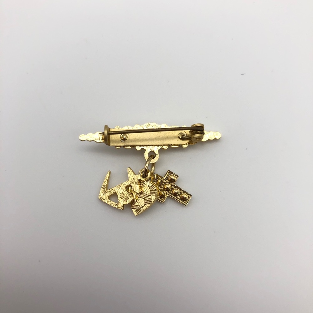 Clear Rhinestone Pin With Charms - Picture 2 of 2
